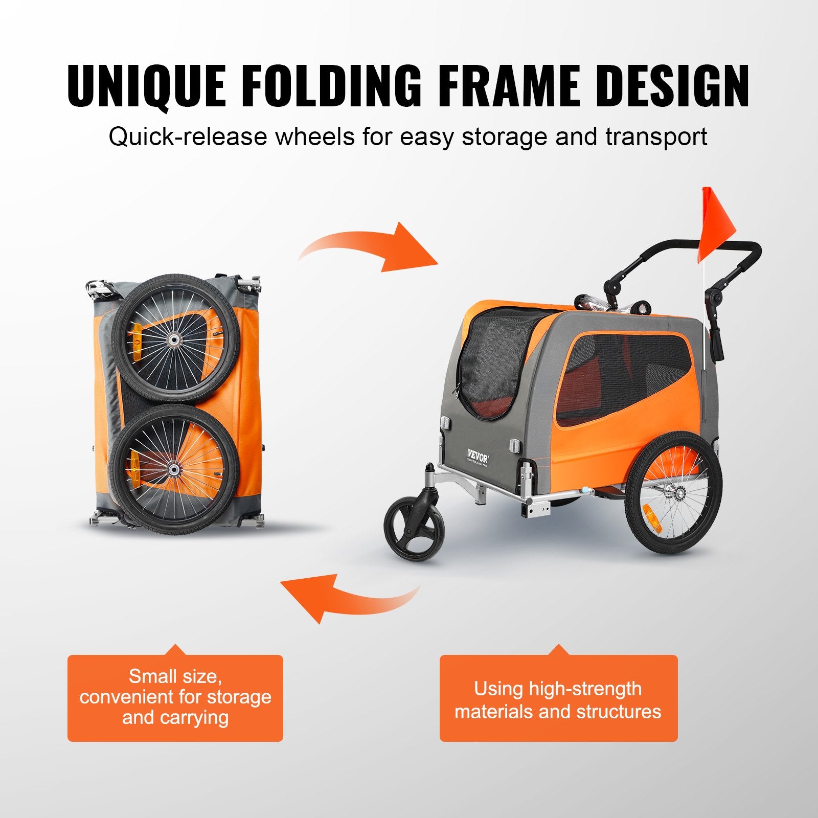 Hondenfietskar 2-in-1 — Tot 30 kg